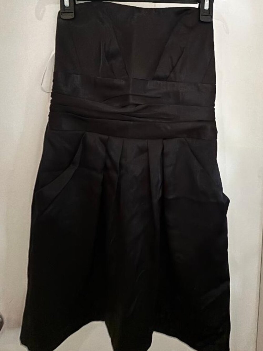 David’s Bridal Formal Strapless Black Satin Dress Size 8
